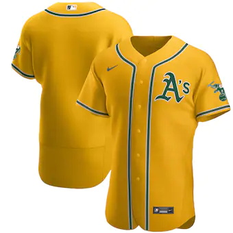 mens nike gold oakland athletics authentic official team je
